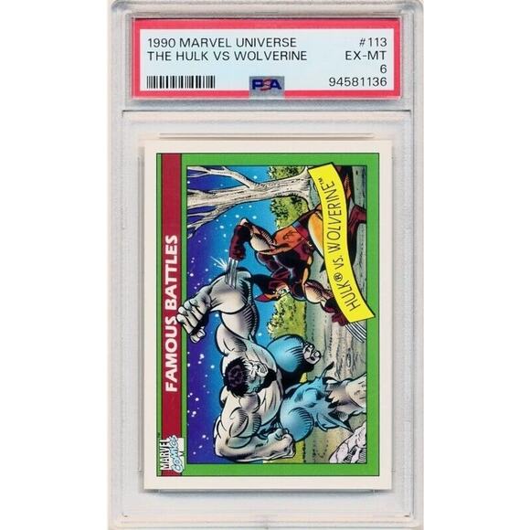 1990 Impel Marvel Universe The Hulk vs Wolverine #113 PSA 6 EX-MT H1F6 1136 - Picture 1 of 2
